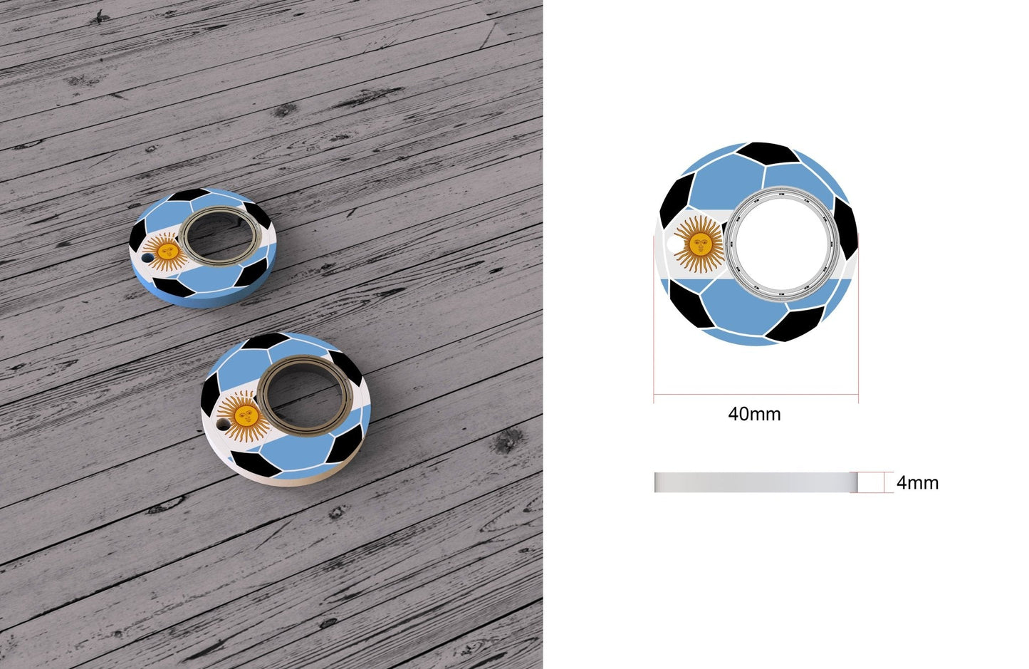 Football Spinner Keychain Bottle Opener Product Image 03