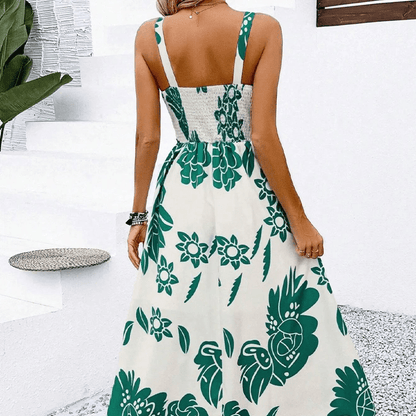 Fresh Floral A Line Spaghetti Strap Dress Product Image 05