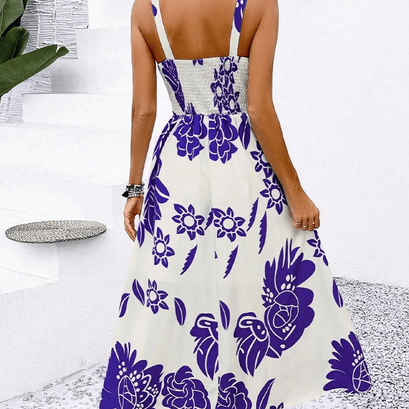 Fresh Floral A Line Spaghetti Strap Dress Product Image 07