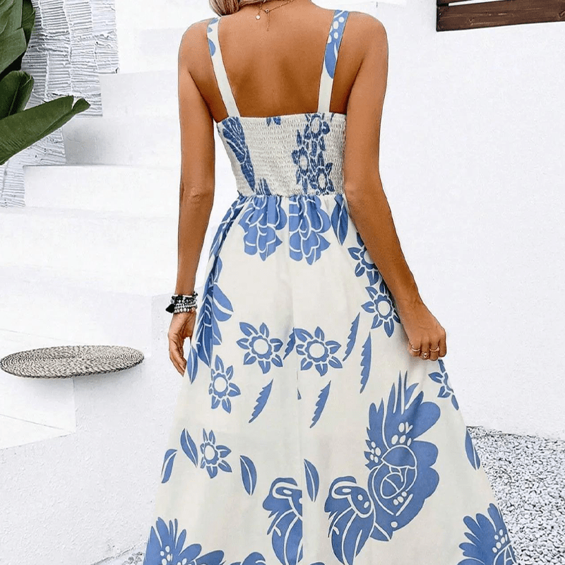 Fresh Floral A Line Spaghetti Strap Dress Product Image 08