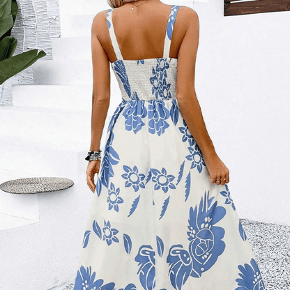 Fresh Floral A Line Spaghetti Strap Dress Product Image 08