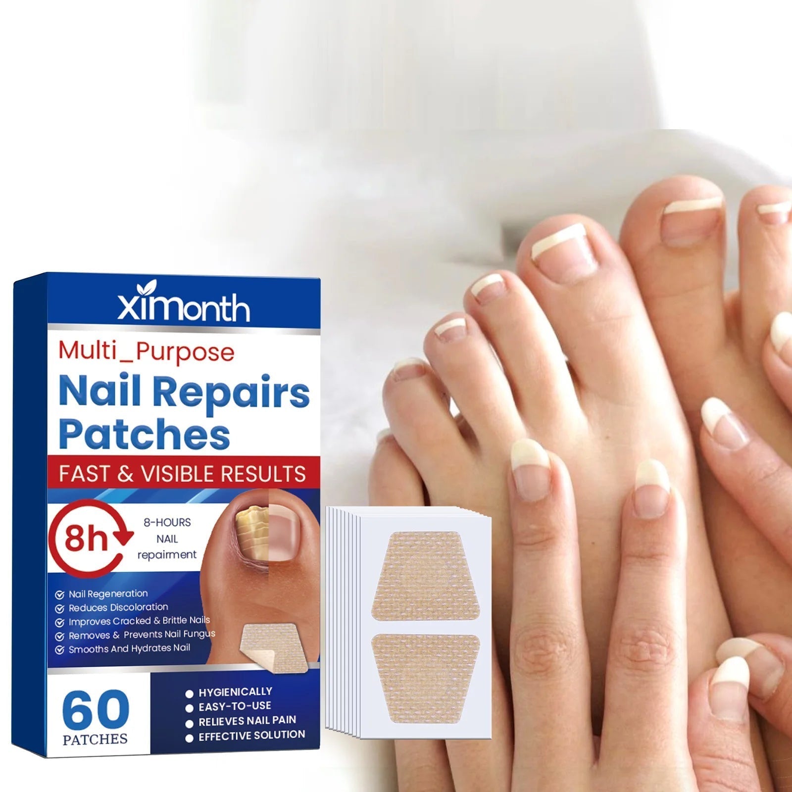 Freshnail Clear Care Adhesive Nail Patches 60 Count Product Image 02