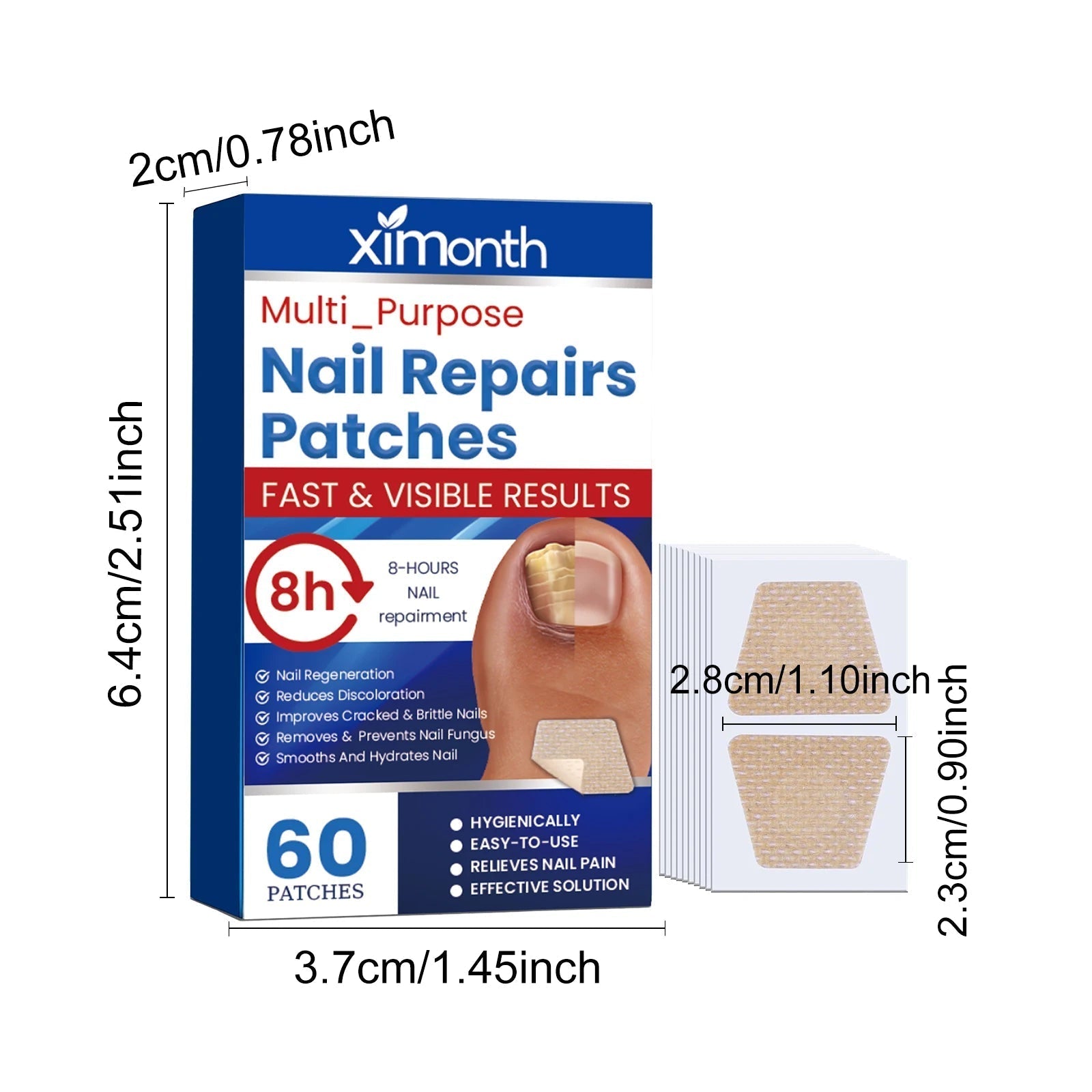 Freshnail Clear Care Adhesive Nail Patches 60 Count Product Image 07