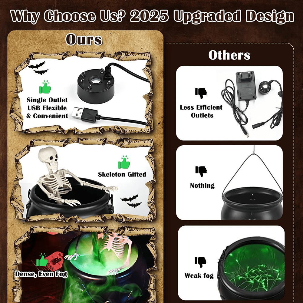 Frightbrew Cauldron Skull Halloween Decor Product Image 07