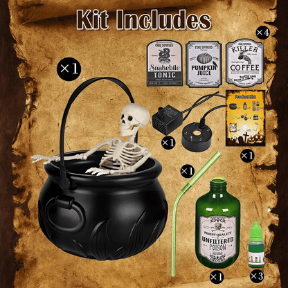 Frightbrew Cauldron Skull Halloween Decor Product Image 09