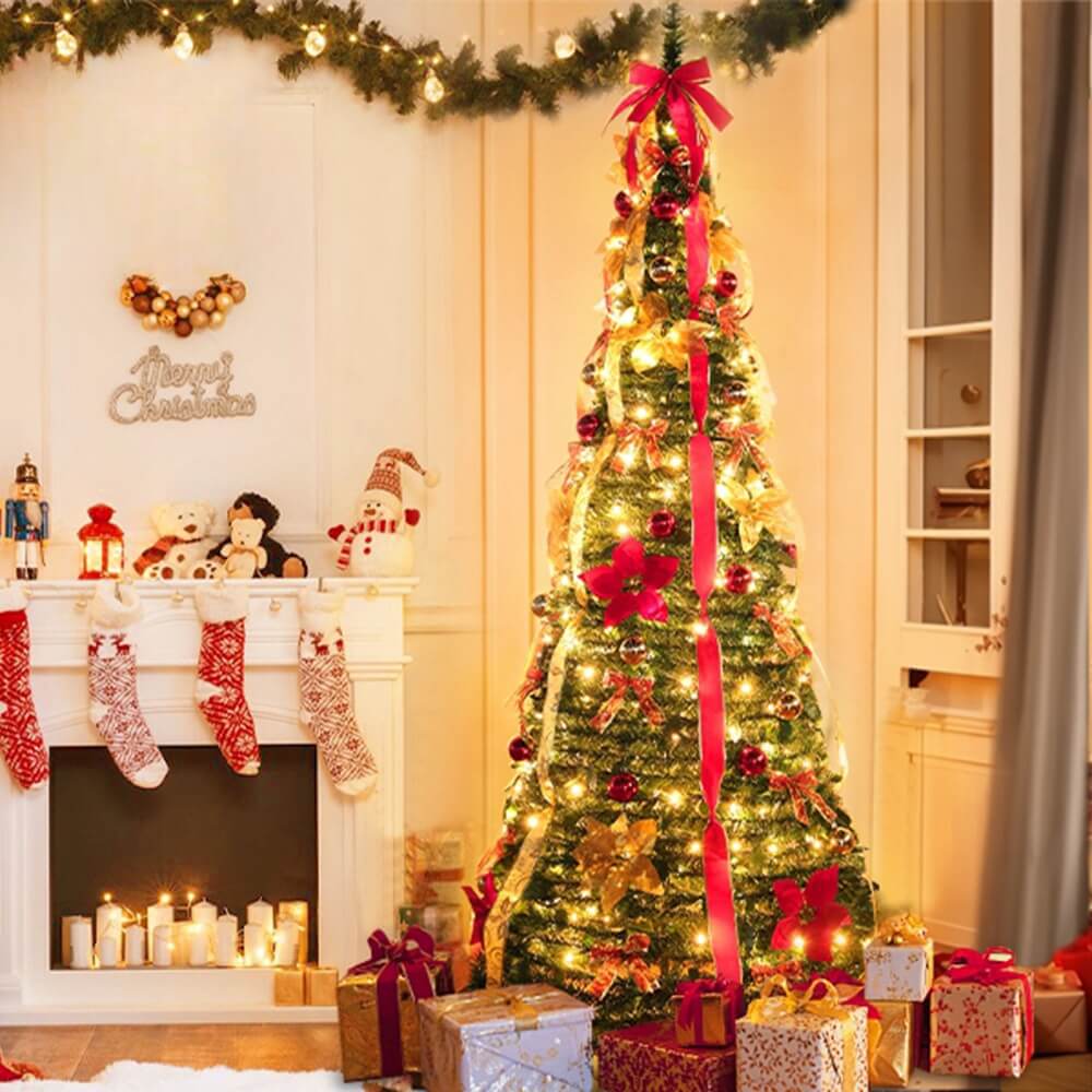 Frostglow Pre Lit Folding Christmas Tree Product Image 01