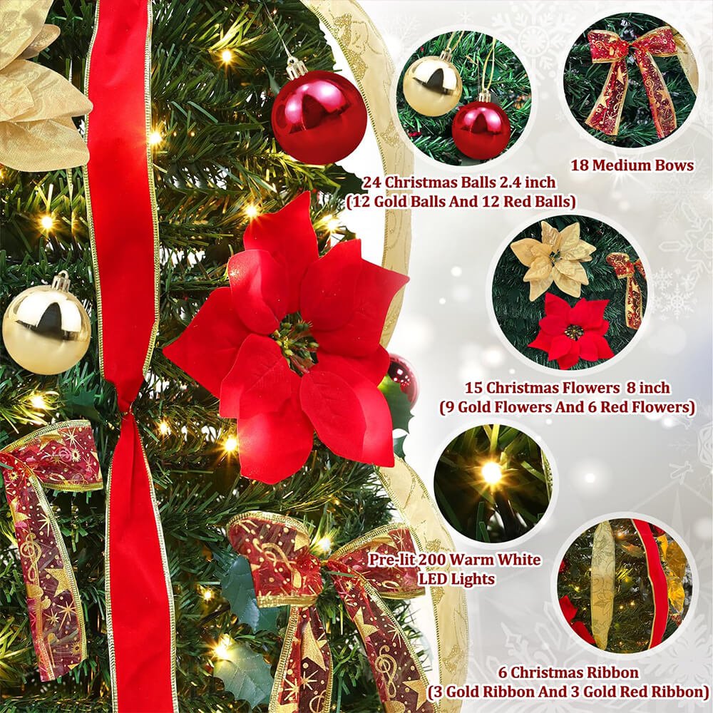 Frostglow Pre Lit Folding Christmas Tree Product Image 10