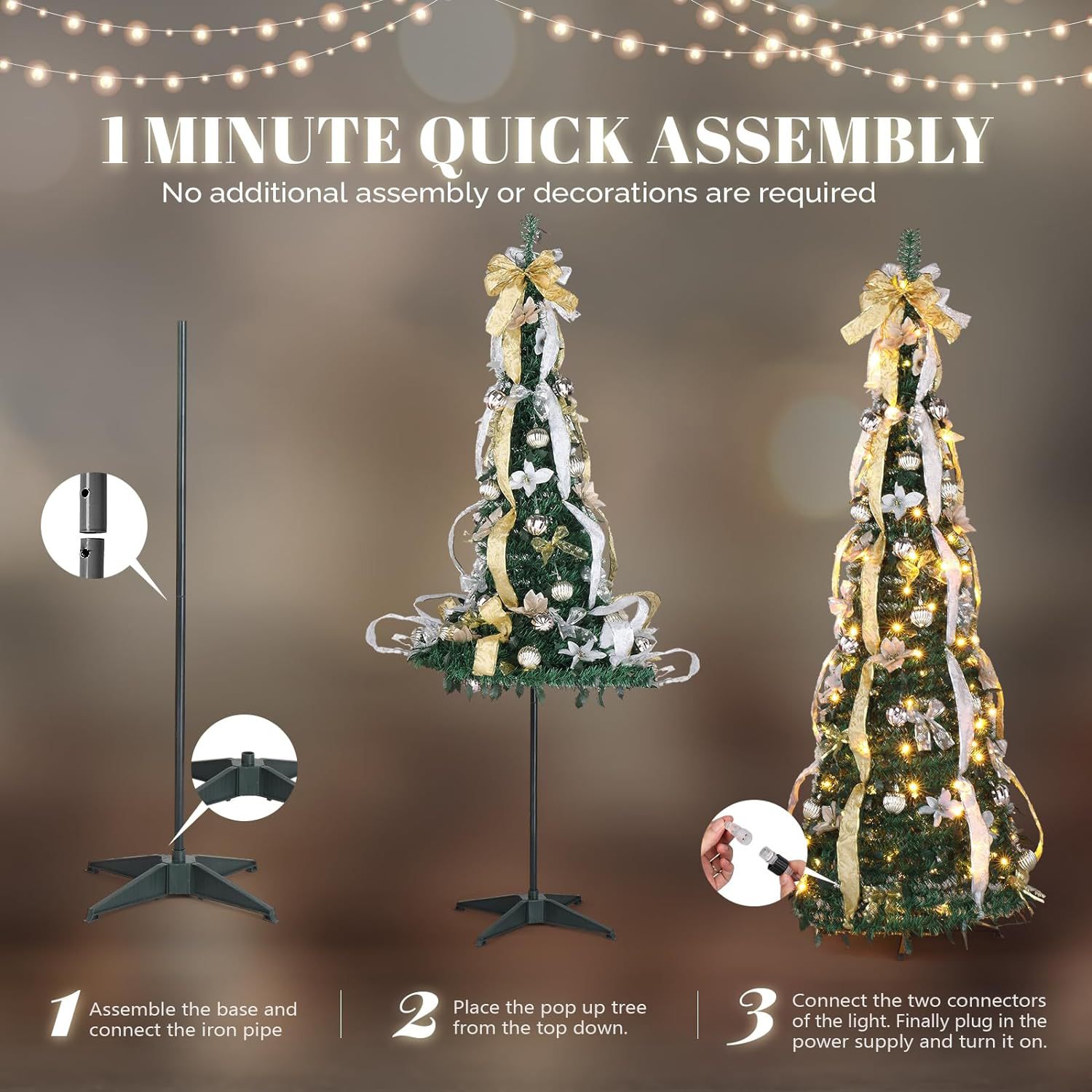Frostglow Pre Lit Folding Christmas Tree Product Image 15