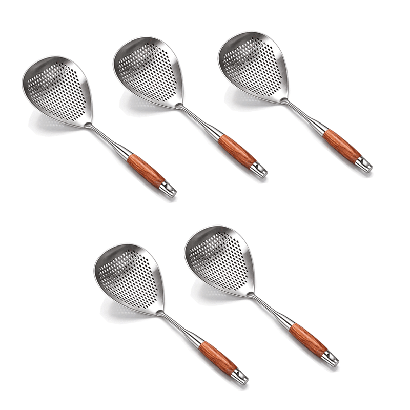 Frying Skimmer Pear Wood Handle Product Image 04