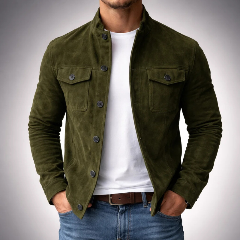 Harbor Suede Shirt Jacket Flap Pockets Product Image 01