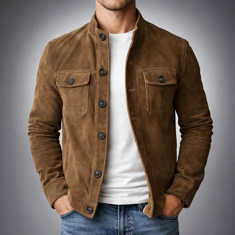 Harbor Suede Shirt Jacket Flap Pockets Product Image 02