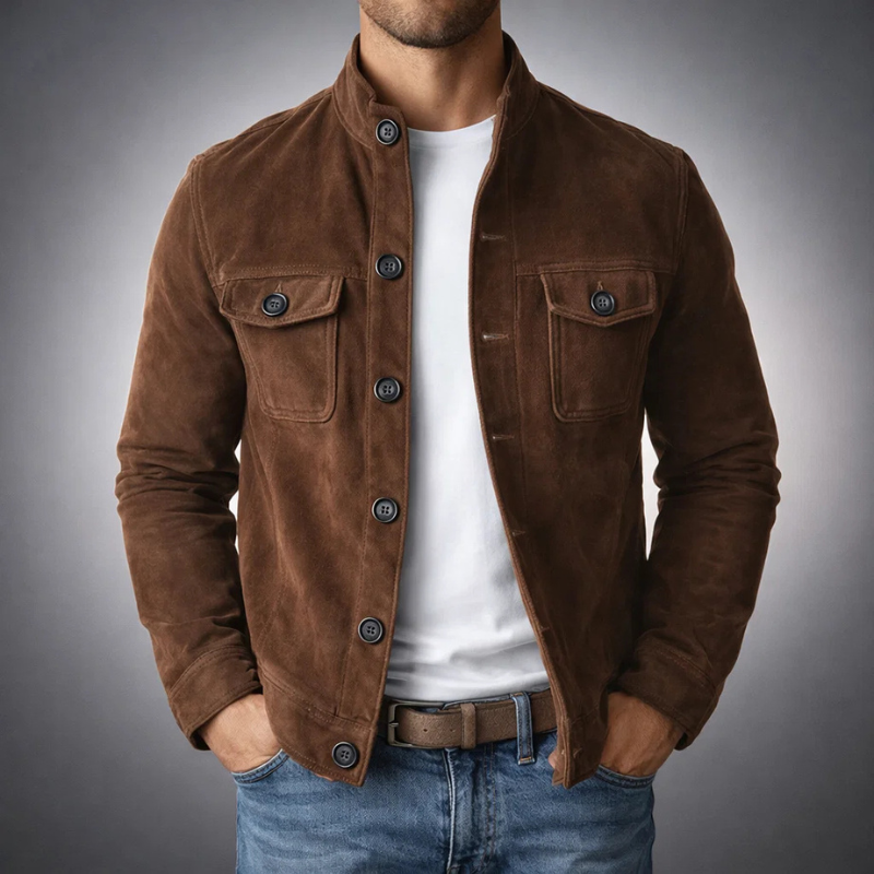 Harbor Suede Shirt Jacket Flap Pockets Product Image 03