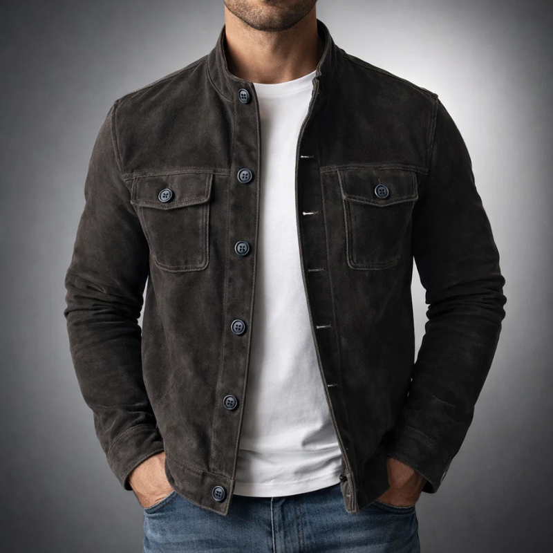 Harbor Suede Shirt Jacket Flap Pockets Product Image 04