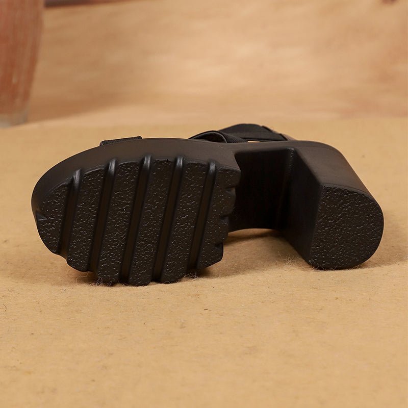 Harper Black Platform Heel Sandals Product Image 08