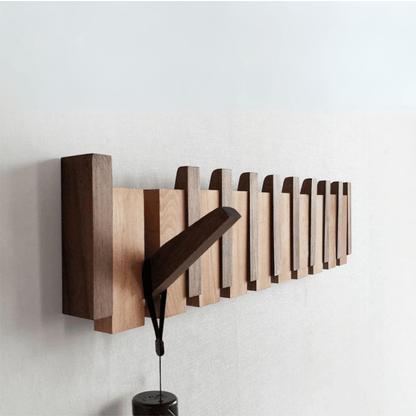 Havenrail Wooden Wall Coat Rack Fold Away Hooks Product Image 02