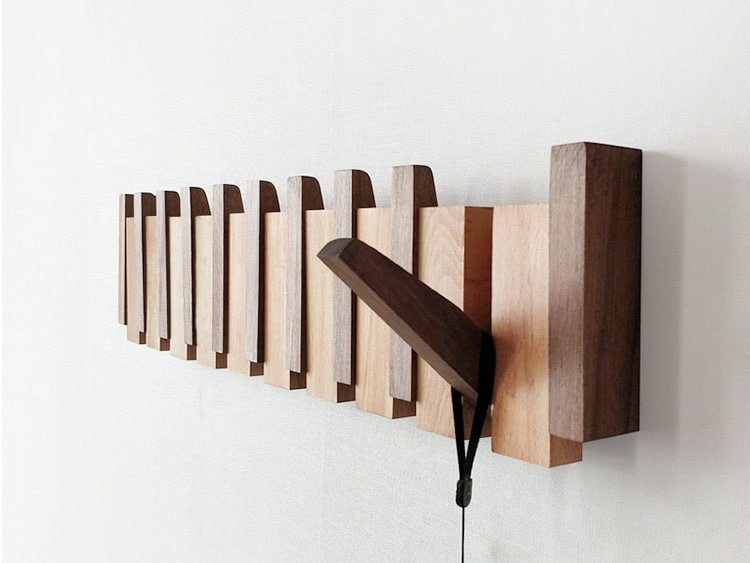 Havenrail Wooden Wall Coat Rack Fold Away Hooks Product Image 04