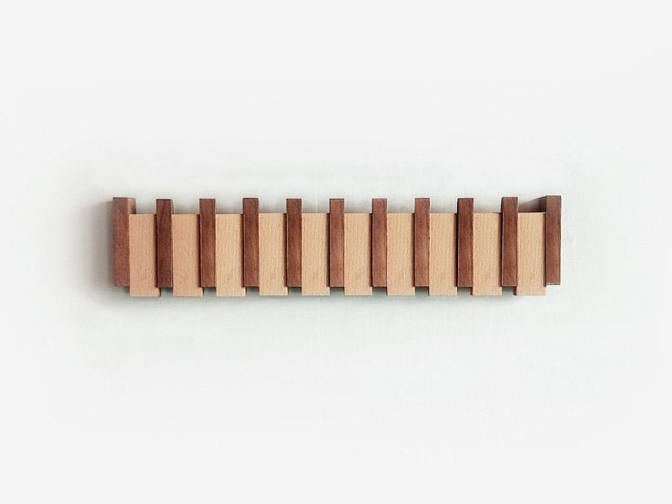 Havenrail Wooden Wall Coat Rack Fold Away Hooks Product Image 05