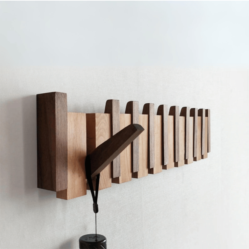 Havenrail Wooden Wall Coat Rack Fold Away Hooks Product Image 10