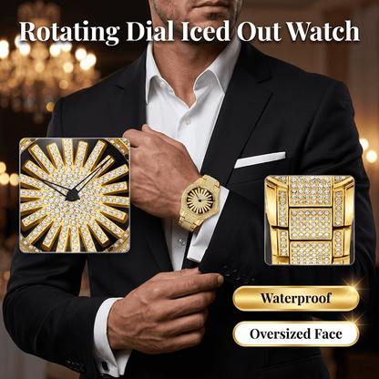 Illume Crystal Mens Quartz Watch Spinning Center Dial Product Image 02