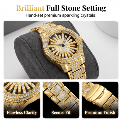 Illume Crystal Mens Quartz Watch Spinning Center Dial Product Image 04
