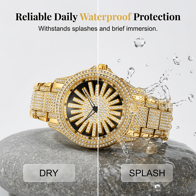 Illume Crystal Mens Quartz Watch Spinning Center Dial Product Image 05