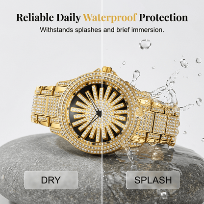 Illume Crystal Mens Quartz Watch Spinning Center Dial Product Image 05