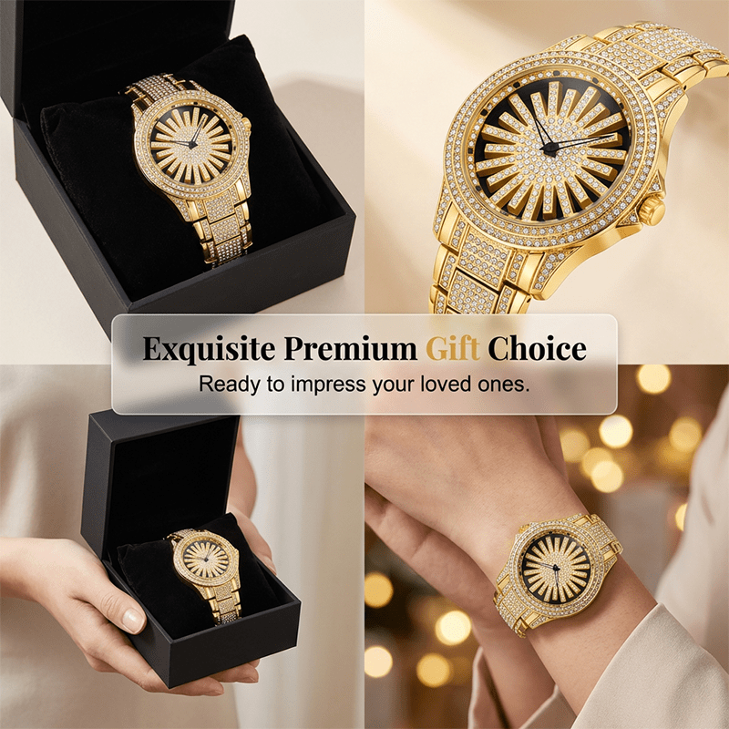 Illume Crystal Mens Quartz Watch Spinning Center Dial Product Image 08