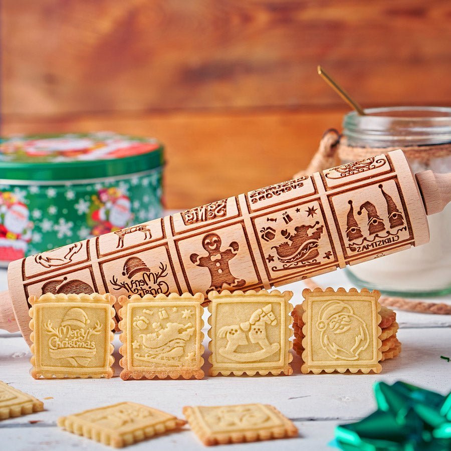 Jolly Pattern Embossed Rolling Pin Product Image 01