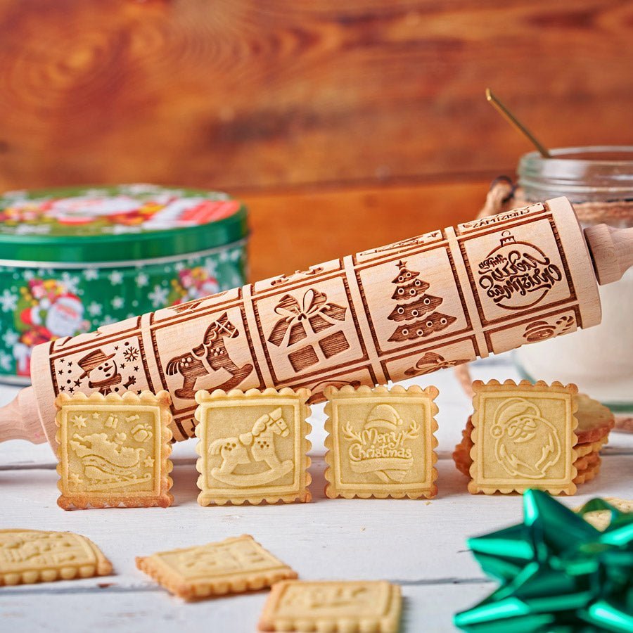 Jolly Pattern Embossed Rolling Pin Product Image 04