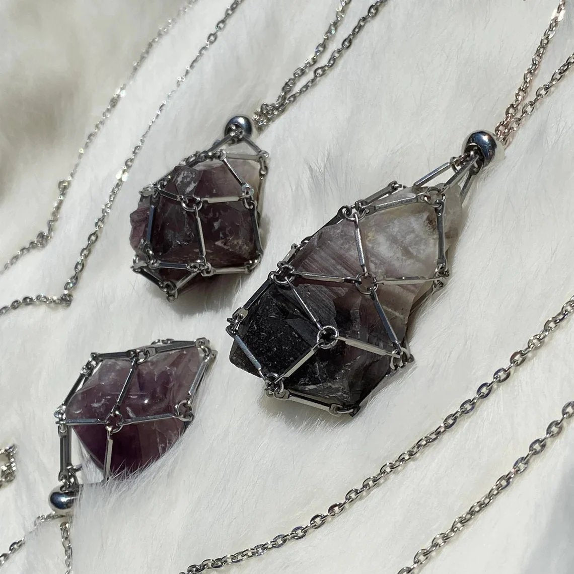Jovie Adjustable Stone Cage Necklace Product Image 06