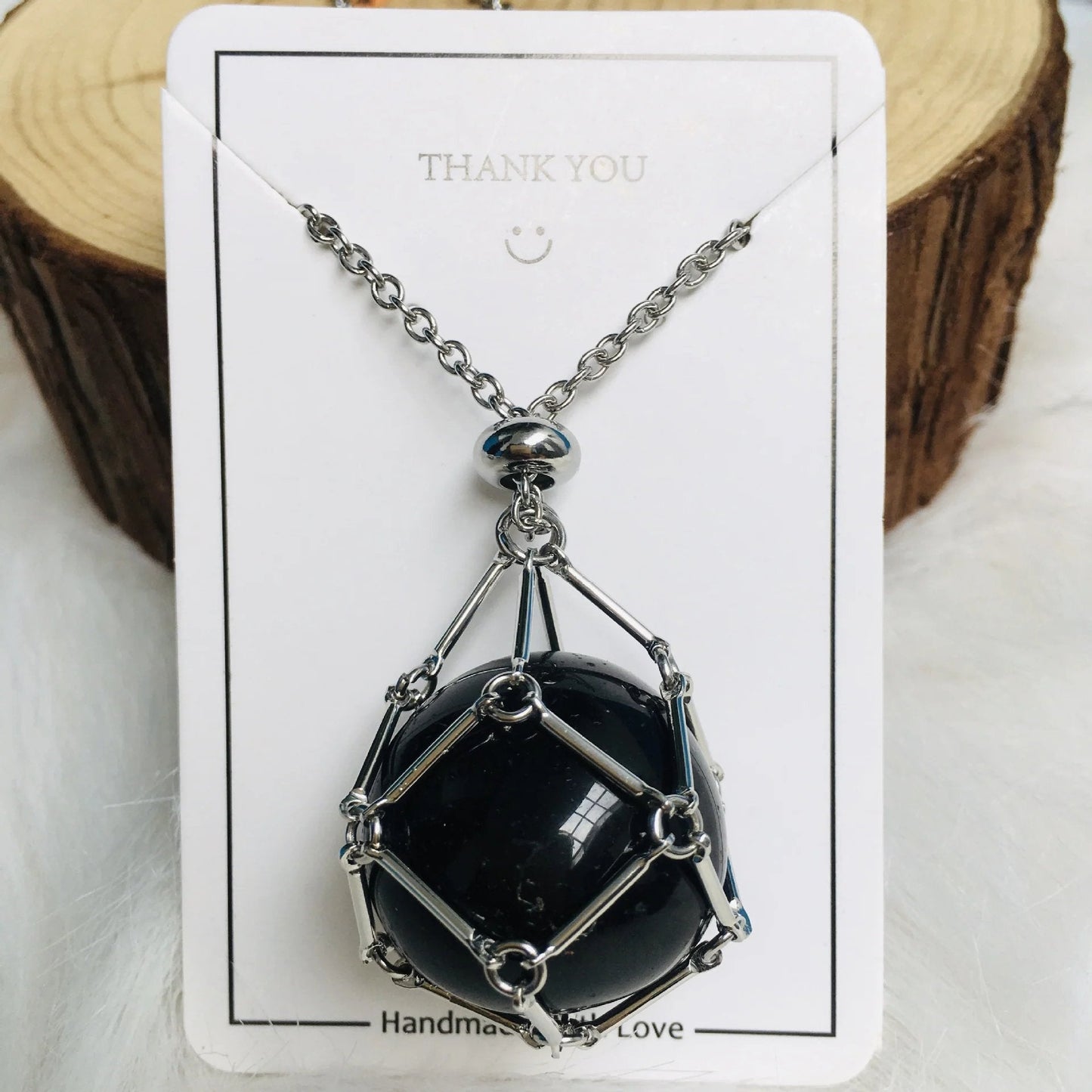 Jovie Adjustable Stone Cage Necklace Product Image 09