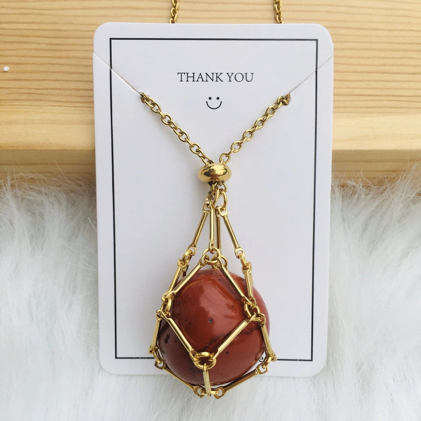 Jovie Adjustable Stone Cage Necklace Product Image 10