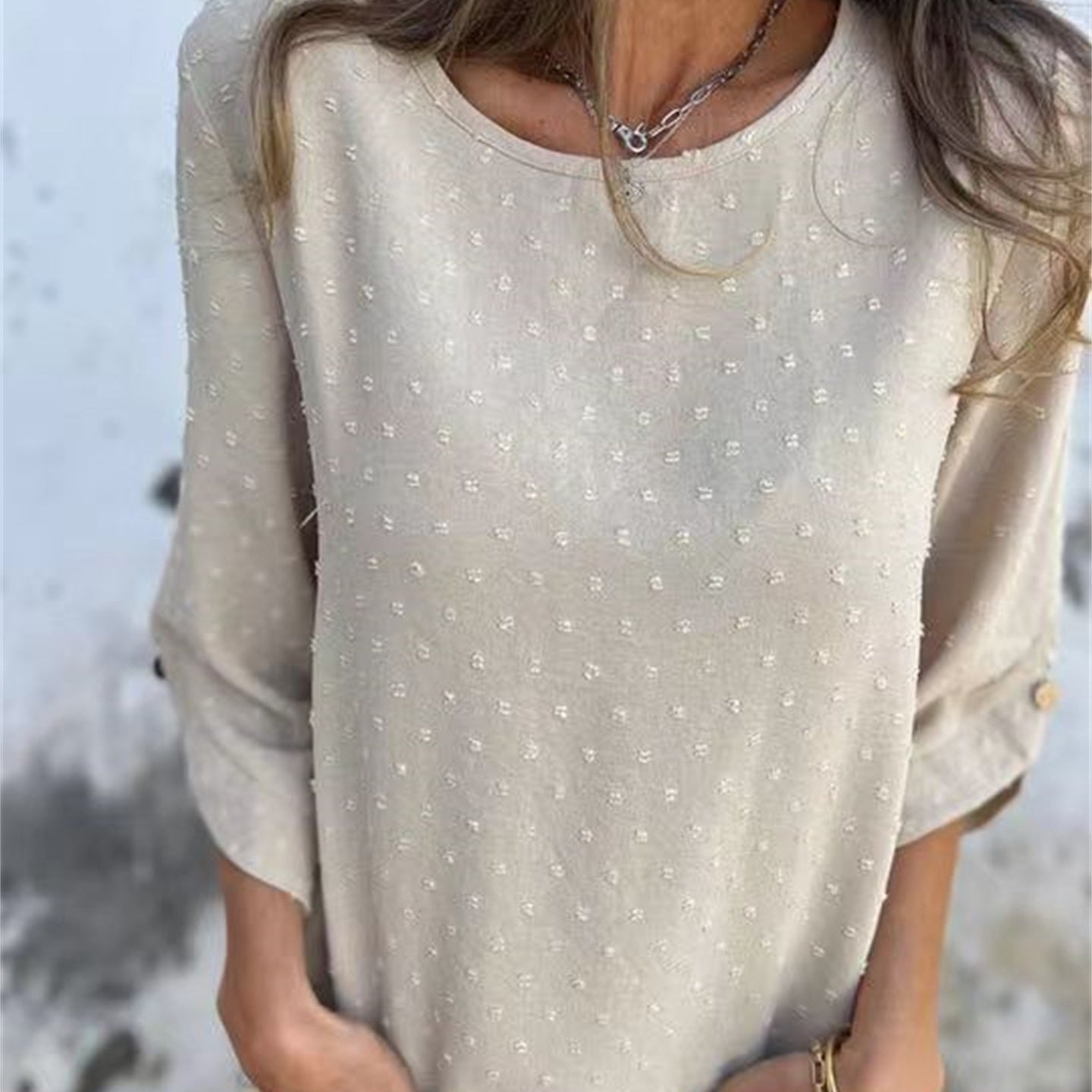 Juniper Textured Round Neck Top Product Image 01