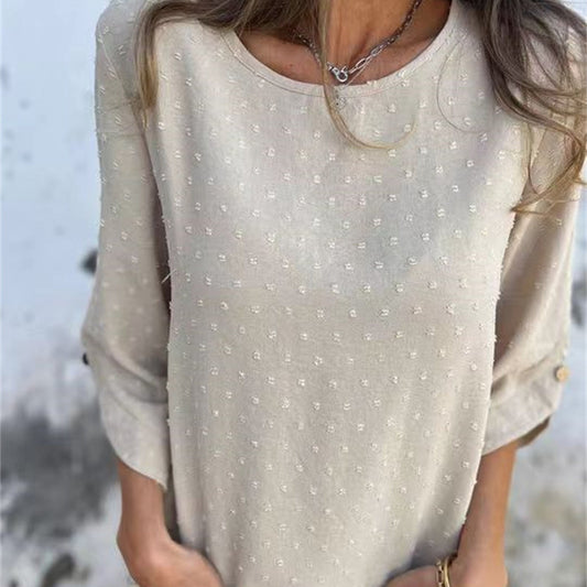 Juniper Textured Round Neck Top Product Image 01