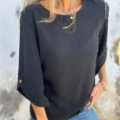 Juniper Textured Round Neck Top Product Image 03