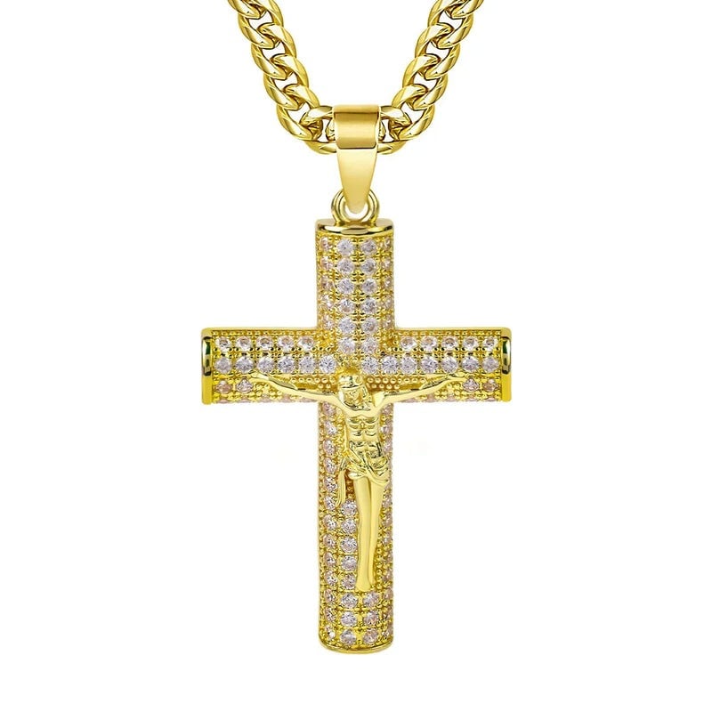 Juno Cross Pendant Necklace Gold Plated Chain Product Image 08