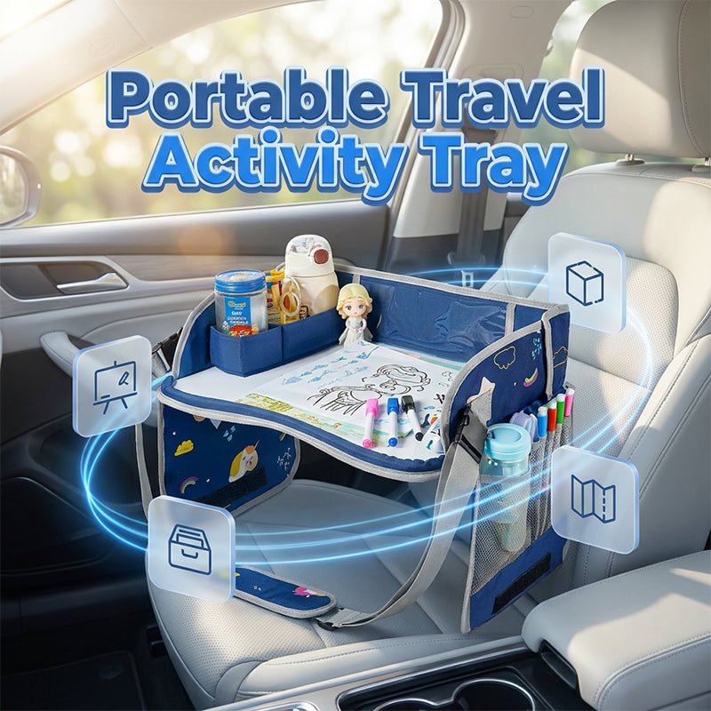 Kids Foldable Travel Activity Tray Erasable Surface Storage Product Image 02