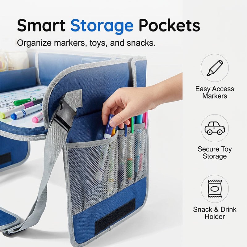 Kids Foldable Travel Activity Tray Erasable Surface Storage Product Image 08