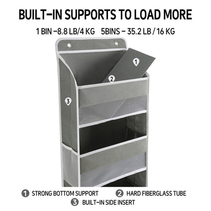 Large 5 Tier Hanging Closet Organizer Product Image 03