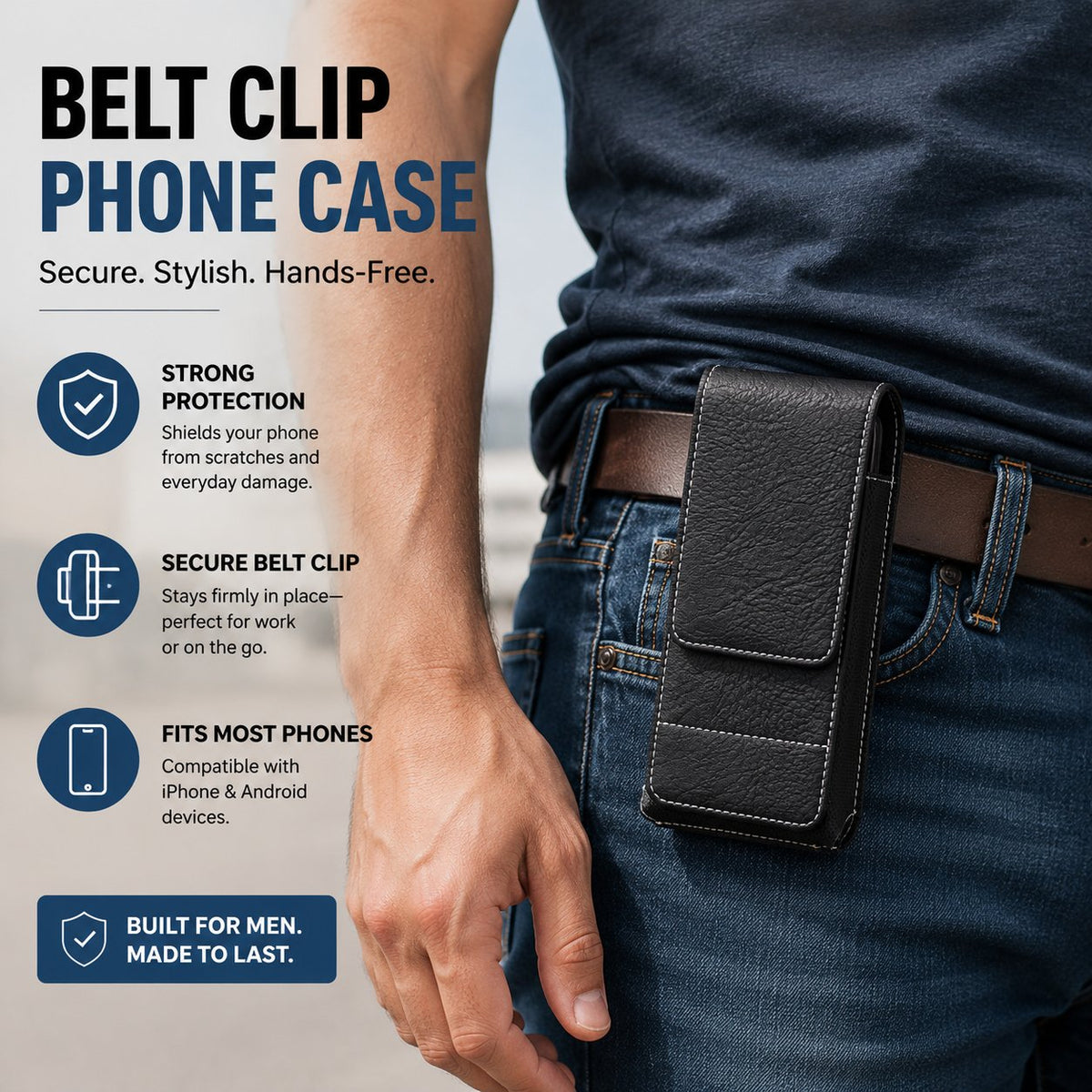 Leather Belt Phone Holster Product Image 04