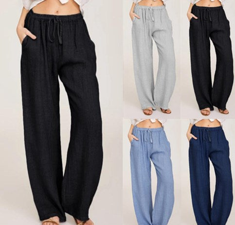 Liora Cotton Linen Wide Leg Pants Product Image 01