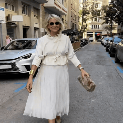 Liora Mesh Dress Set Loose Knit Top Product Image 01