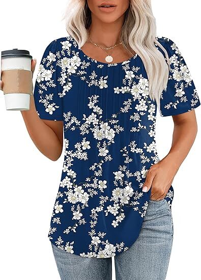 Liora Pleated Short Sleeve Scoop Neck Top Product Image 09