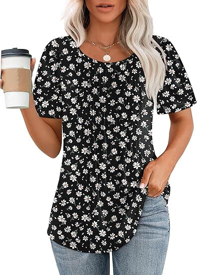 Liora Pleated Short Sleeve Scoop Neck Top Product Image 10