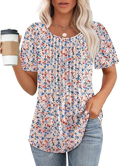 Liora Pleated Short Sleeve Scoop Neck Top Product Image 11