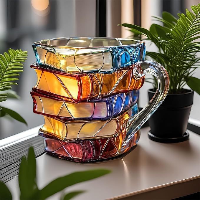 Literary Spine Hand Painted Glass Mug Product Image 02
