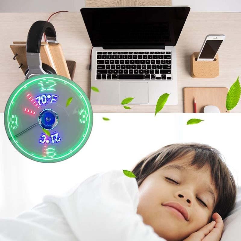 Loftair Flexible Usb Desk Fan Led Clock Temperature Readout Product Image 02
