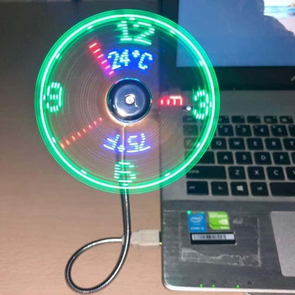 Loftair Flexible Usb Desk Fan Led Clock Temperature Readout Product Image 03