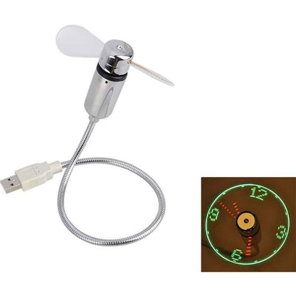 Loftair Flexible Usb Desk Fan Led Clock Temperature Readout Product Image 08