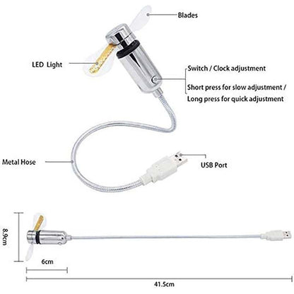 Loftair Flexible Usb Desk Fan Led Clock Temperature Readout Product Image 09